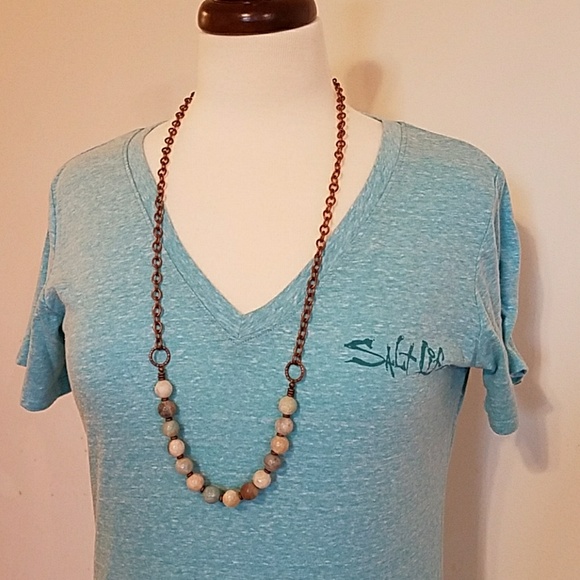Salt Life V-Neck Tee 💙 Heather Baby Blue - Picture 5 of 5